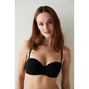 Siyah Angelina Straplez Balenli Push Up Sütyen