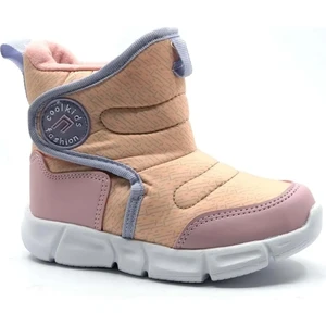 Kids Fashion Purple Çocuk Kar Botu Yandan Cırtlı Içi Sıcak Astarlı Hafif Taban