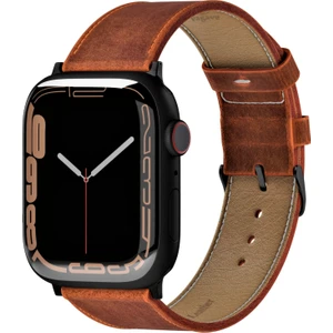 Apple Watch 42MM 44MM 45MM 49MM Ultra Ultra 2 Deri Kordon 3 / 4 / 5 / 6 / Se / 7 / 8 / 9 Hardal Rengi Deri Kayış