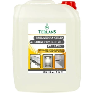 Terlans Parfümlü Asansör Temizleyici Paslanmaz Çelik ve Krom Parlatıcı 5 Litre + Mikrofiber Bez