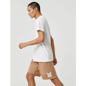 Basic Şort Beli Bağcıklı Slogan Etiket Baskılı Cepli