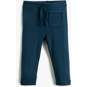 Fitilli Basic Tayt Beli Lastikli Bağlamalı Cep Detaylı