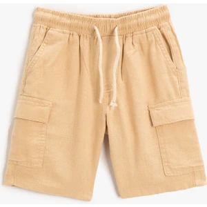 Keten Karışımlı Kargo Şort