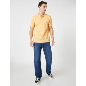 Basic Tişört Polo Yaka Düğmeli Dar Kesim