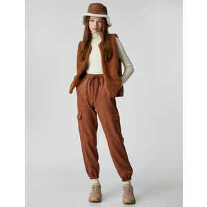 Kargo Pantolon Beli Bağıklı Cep Detaylı Paçası Lastikli