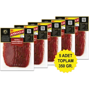 Yüksek Proteinli Kekikli Ve Kırmızı Biberli Dana Kuru Et 70 Gr. Beşli Paket (Toplam 350 Gr.)