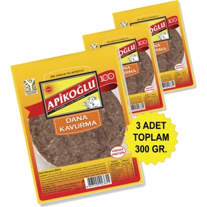 Yuvarlak Dilimli Dana Kavurma 100 Gr. Üçlü Paket (Toplam 300 Gr.)