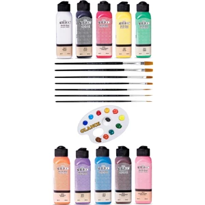 Artdeco 140 ml Akrilik Boya+Fanart 7'li Karma Seri Sentetik Fırça+Godeli Palet