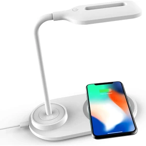 Lisa Butik Hızlı Kablosuz Şarj Stant ve LED Masa Lambası Taşınabilir 360 Derece Esnek Dokunma Wiereles Charger