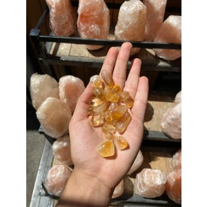 Asya Gems 5 Adet Sitrin Tamburlanmış Doğaltaş (Para Taşı)