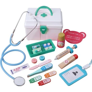 17 Adet / Takım Ahşap Pretend Oyna Doktor Tıbbi Kiti Araçları Eğitici Çocuk Oyuncak Yeşil (Yurt Dışından)
