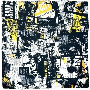 La Pescara Siyah - Beyaz Motif Desen Erkek Cep Mendili SPS547-2