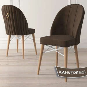 Concept Ritim Serisi, Babyface Kumaş, Doğal Ahşap Ayak, Beyaz Kafesli1Adet Sandalye