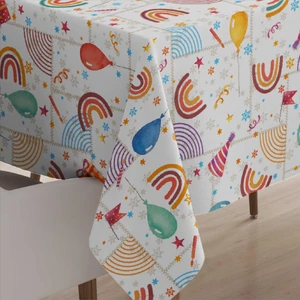 Masa Örtüsü Elyaf Astarlı Muşamba 140x200cm Pvc Silinebilir Sıvı Geçirmez Leke Tutmaz Parti Desenli