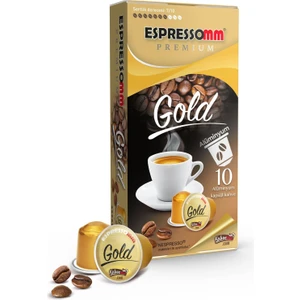 Espressomm® Premium Gold Alüminyum Kapsül Kahve 10 Adet Nespresso Uyumlu