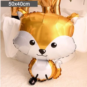 Parti Station Woodland Hayvanlar Sevimli Tilki Folyo Balon Helyum Balon Uçan Balon