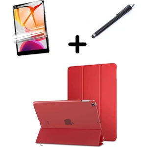 Apple iPad 7. 8. 9. Nesil 10.2" Kılıf Set Pu Deri Smart Tablet Kilifi Ekran Koruyucu + Kalem