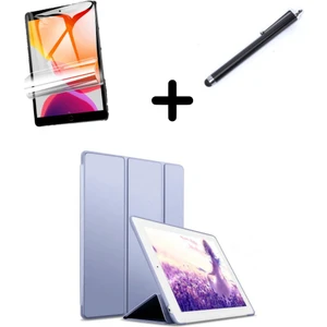 Apple iPad 7. 8. 9. Nesil 10.2" Kılıf Set Pu Deri Smart Tablet Kilifi Ekran Koruyucu + Kalem