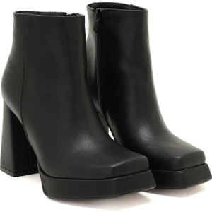 Enka Siyah Kadın Plartfom Topuklu Bot