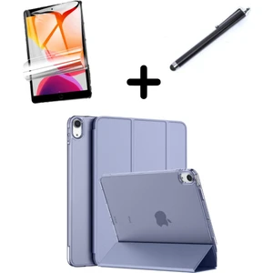 Apple iPad 10. Nesil 10.9 Kılıf Set Pu Deri Smart Tablet Kilifi Ekran Koruyucu + Kalem