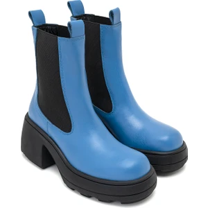 Anton Mavi Kadın Deri Bot