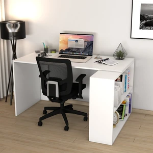 Atlas Kitaplıklı Çalışma Masası, Bilgisayar Masası Beyaz
