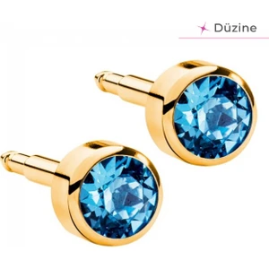 Gold Aquamarine Kulak Delme Küpesi 1 Çift