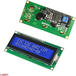 Roba Iıc I2C Seri 1602A 2X16 Mavi Karakter LCD Modül Display Ekran 5V Beyaz Arka Işık 16X2