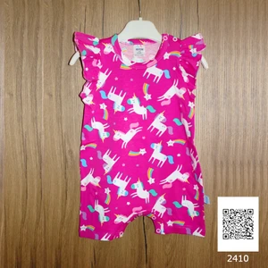 New Team Desenli Kız Bebek Tulum - Kod 2410, 3-6 Ay, Fuşya