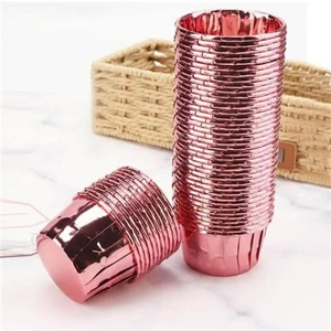 Tinky Winky Kağıt Muffin Kek Ve Sufle Kapsülü Metalik Rose Gold