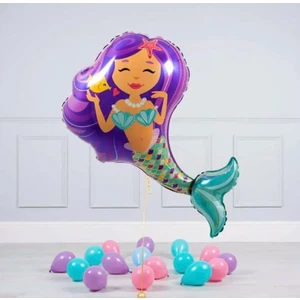 Parti Station Deniz Kızı Folyo Balon Büyük Boy Helyum Balon Uçan Balon