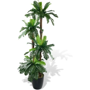Yapay Ağaç Sıkas Palmiye Salon Çiçeği Yapay Çiçek 4 Katlı 84 Yaprak 150 cm