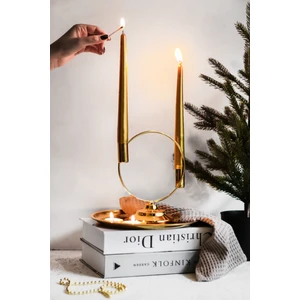 Gold 2'li Halka Şamdan Mumluk