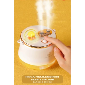 Ultrasonik Hava Nemlendirici Şarjlı Buhar Makinesi 2 Çıkışlı Difüzör Gece Lambası 400MM