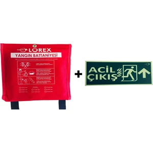 LR-FB2020C Yangın Battaniyesi 200X200 Çantalı + Acil Çıkış Levhası