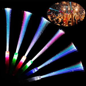 2 Adet LED Işıklı Çubuk Fiber Optik Çubuk Püsküllü Çubuk Parti Işıkları Konser Işıkları Renkli Pilli LED Işık