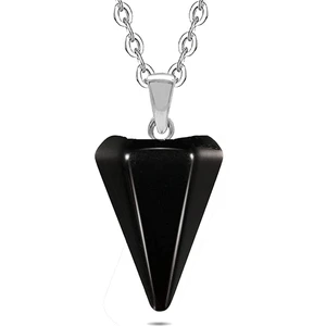 Tesbih Atölyesi Sertifikalı Doğal Obsidyen Taşı Doğal Taş Pandül Kolye