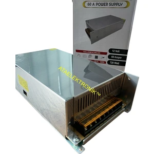 Ata Elektronik 12 Volt 60 Amper Metal Kasa Trafo Adaptör LED Kamera Dvr Tabela 12 Volt Ile Çalışan Ürünler Adaptörü 12V 60A 720W  Fanlı