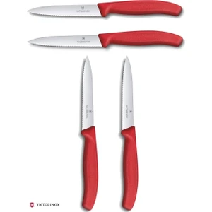 Kırmızı Büyük Bıçak Seti 10 cm Special Edition 4'lü