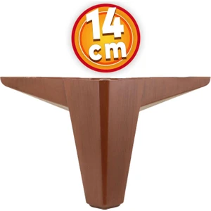 Lüks Mobilya Kanepe Sehpa Tv Ünitesi Koltuk Ayağı 14 cm Ahşap Desenli Kahverengi Baza Ayak