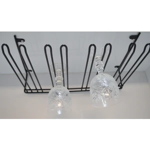 Filamento Bar Siyah Kadehlik Paslanmaz Metal Tavana Montaj Kadeh Askısı Bardaklık, 4 Bölmeli