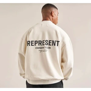 Amor Man Büyük Beden Özel Tasarım Represent Sırt Baskılı 3 Iplik Oversize ErkekSweatshirt