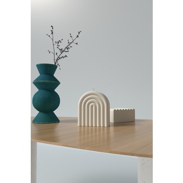 mumuco Cage Art Studio Dekoratif Gökkuşağı Desenli 3lü Set Mum - Fiyatı