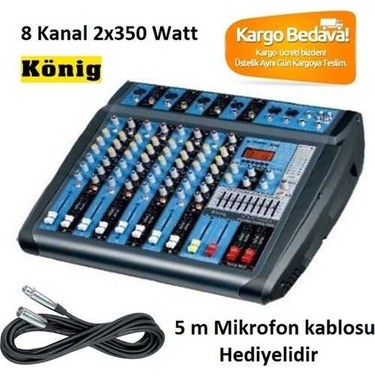 König Ka-8700P 2X350W 8 Kanal Power Mikser Fiyatı