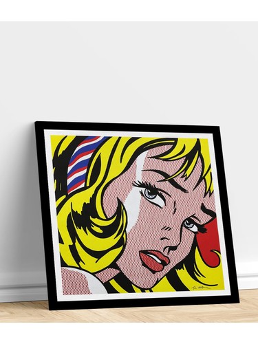 Roy Lichtenstein framed print : Girl with Hair Ribbon 30 x 30 cm