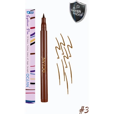 Ocean Kahverengi Eyeliner, Likit Kalem Eyeliner, Suya Dayanıklı, Yoğun