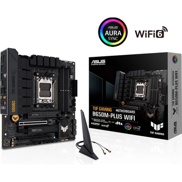 Asus Tuf Gamıng B650M-Plus Wıfı Amd B650 Am5 Ddr5 6400 Dp Hdmı 2X M2 Usb3.2 Ax Wifi + Bt Aura Rgb