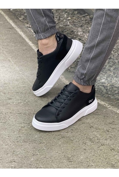 Garajmen Siyah-Beyaz Yüksek Taban Günlük Sneaker Erkek Ayakkabı