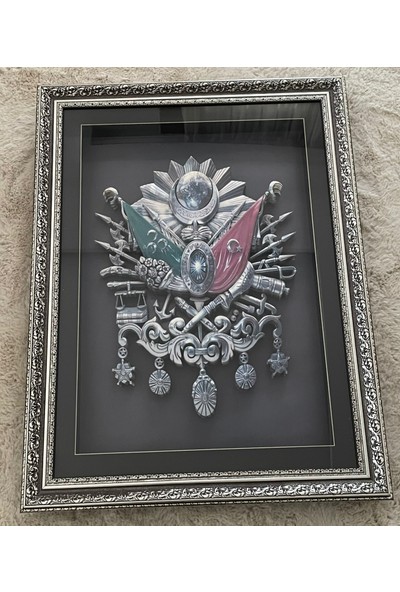 Gk Osmanlı Tuğrası Gümüş Tablo 85 x 65 cm