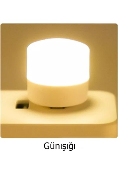Taşınabilir Mini USB LED Işık Lamba Gece Lambası ( 2 Adet ) Tüm USB Girişleriyle Uyumlu